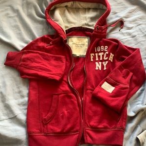 Zip Abercrombie logo hoodie